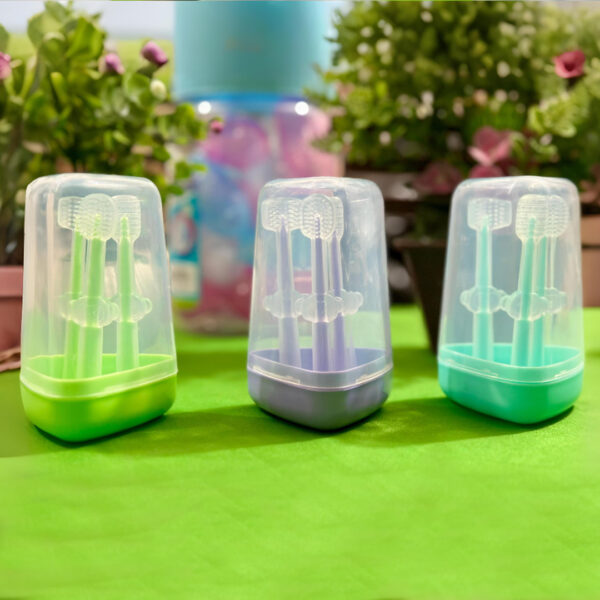 Baby Soft Bristle Toothbrush + Silicone Tongue Cleaner + U-Shaped Brush - Image 6