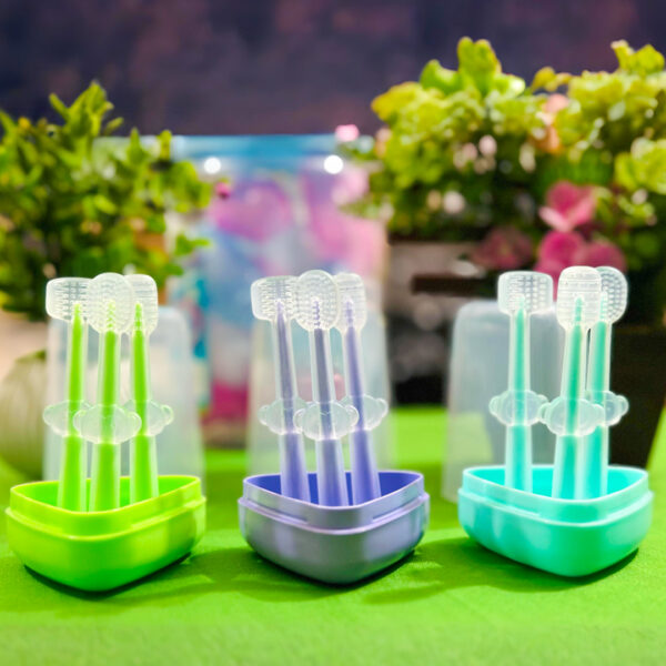 Baby Soft Bristle Toothbrush + Silicone Tongue Cleaner + U-Shaped Brush - Image 5