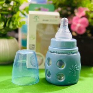 Baby Glass Feeder with Silicone Cover and Handle