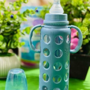 Baby Glass Feeder with Silicone Cover and Handle