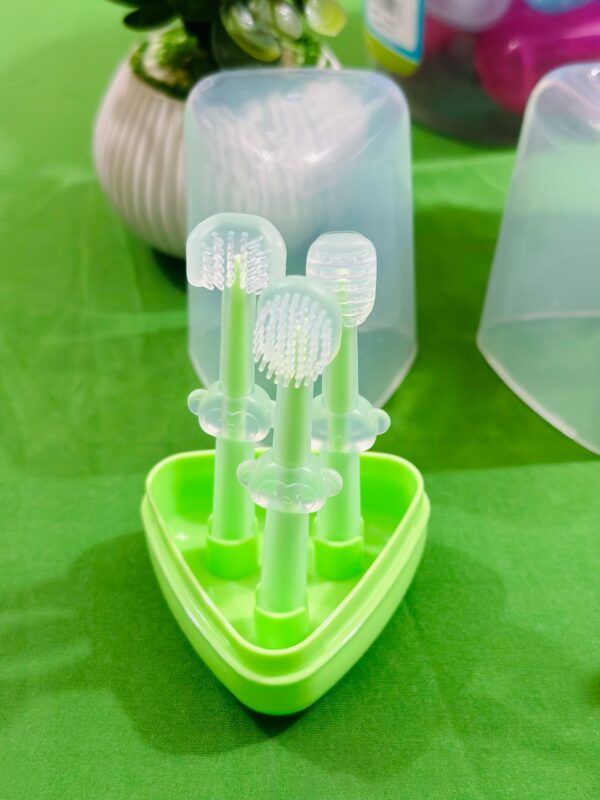 Baby Soft Bristle Toothbrush + Silicone Tongue Cleaner + U-Shaped Brush - Image 4