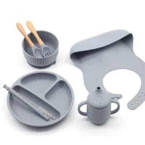 Premium Silicone Baby Feeding Set 8 Pcs