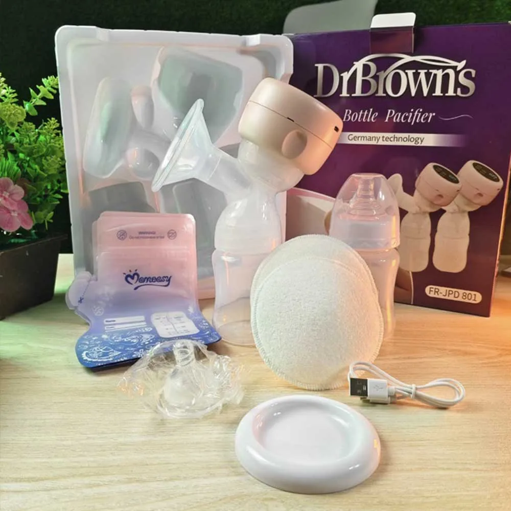 Rechargeable Electric Breast Pump With Dr Browns Bottle Pacifier and Free Gift
