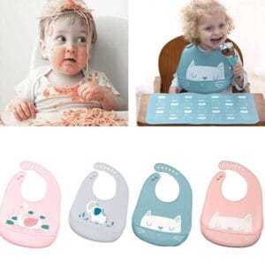 Premium Silicone Baby Bibs with Food Catcher