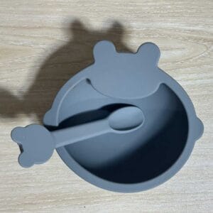 Cute Baby Silicone Bowl with Spoon