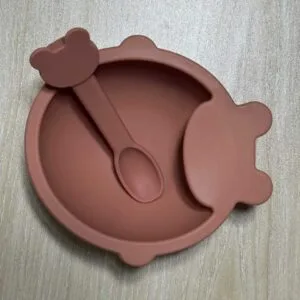 Cute Baby Silicone Bowl with Spoon