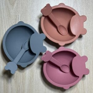 Cute Baby Silicone Bowl with Spoon