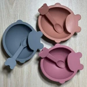Cute Baby Silicone Bowl with Spoon
