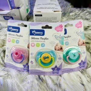 Momeasy Soft Silicone Pacifier with Safety Cap