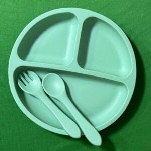 Soft Silicone Divided Plate and Spoon Set