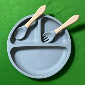 Soft Silicone Divided Plate and Spoon Set