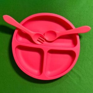 Soft Silicone Divided Plate and Spoon Set