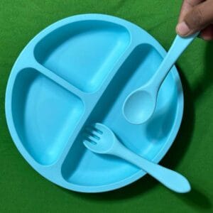 Soft Silicone Divided Plate and Spoon Set